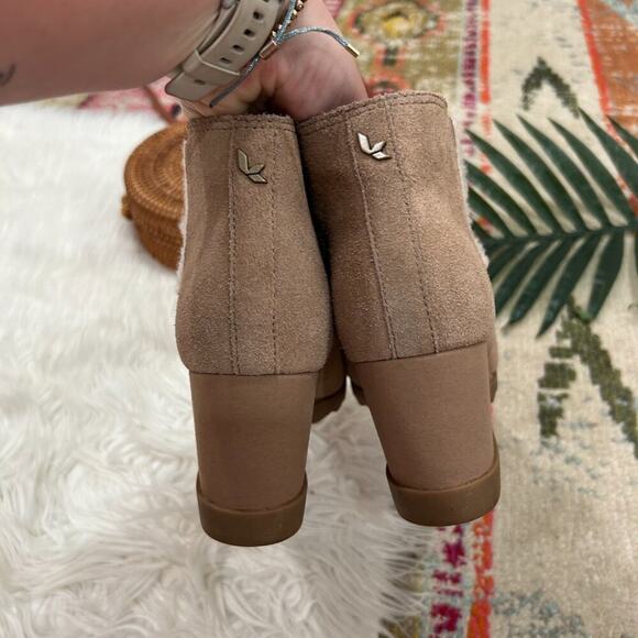 Koolaburra by UGG Tan Suede Yonela Wedge Ankle Boots Booties 10 Style 1124193 - Picture 7 of 9